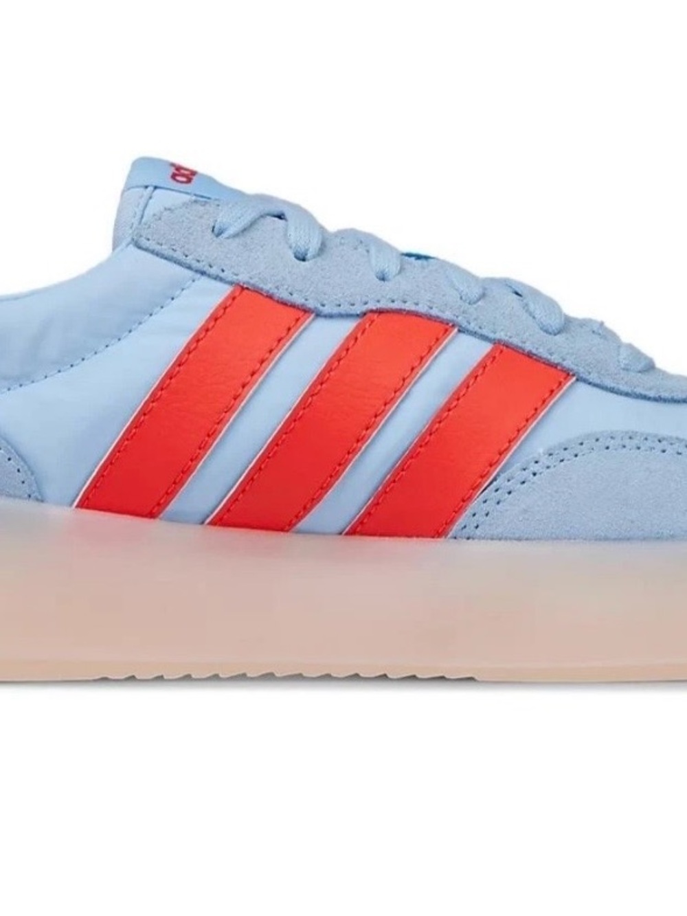 Adidas Barreda Decode Light Blue Sneakers with Red Stripes - Picture 3 of 6